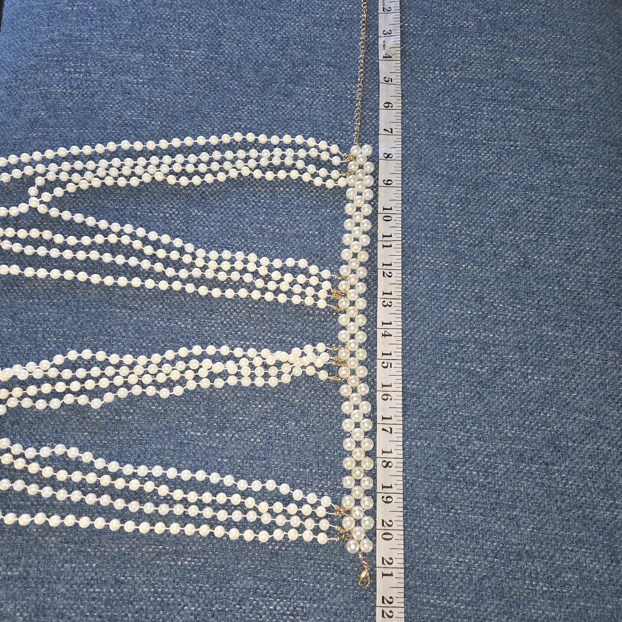 Luxury Pearl Body Chain Harness – Statement Choker Necklace with Multi-Layer Beads